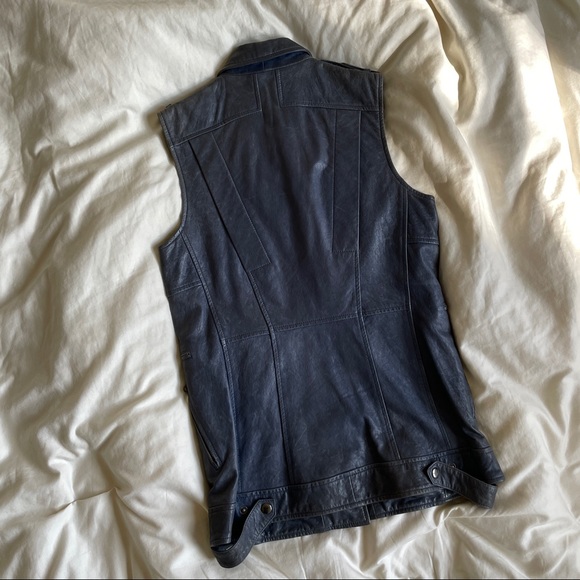 Truth & Pride Blue Leather Vest - Picture 3 of 4